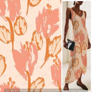 Exclusive abstract floral textile design license for apparel manufacturers