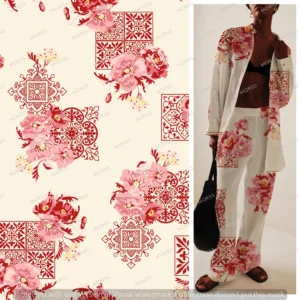 Exclusive floral and ornamental textile design license for apparel manufacturers