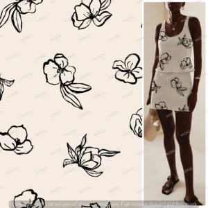 Exclusive minimalist floral textile design license for apparel manufacturers