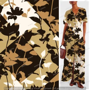 Exclusive botanical silhouette textile design license for apparel manufacturers
