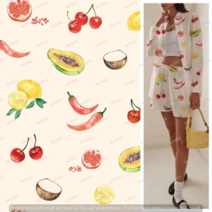 Exclusive tropical fruit and pepper textile design license for apparel manufacturers