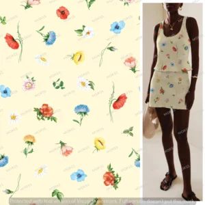 Exclusive scattered floral textile design license for apparel manufacturers
