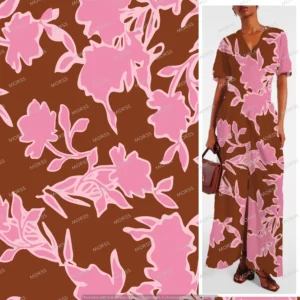 Minimalist brown horse line art print for elegant women’s loungewear and resort sets