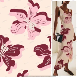 Western-inspired peach bandana fabric design for exclusive licensing