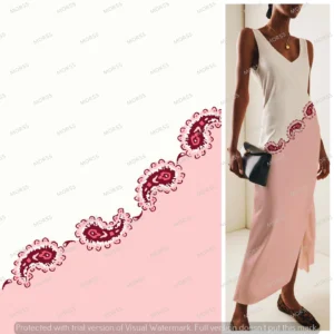 Exclusive pink paisley print for high-end fashion collections